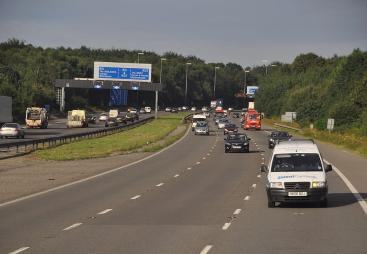 A motorway with traffic