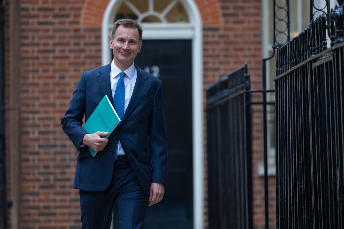 The Chancellor of the Exchequer Jeremy Hunt leaves 11 Downing Street