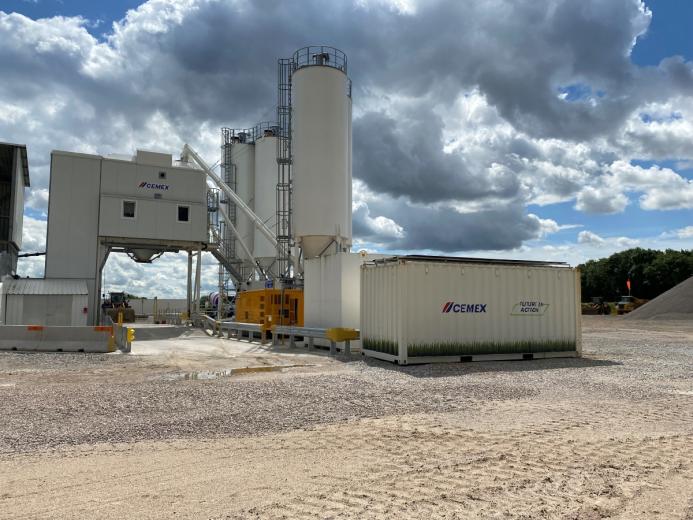 A concrete batching plant