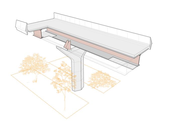 A CAD drawing of a bridge