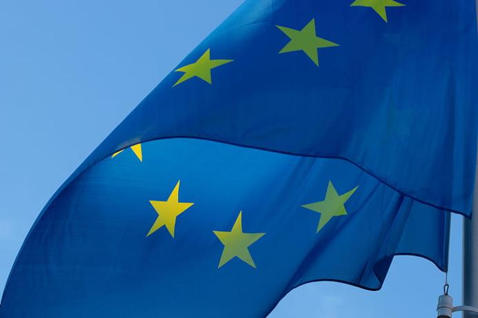 Close up, abstract image of the European flag