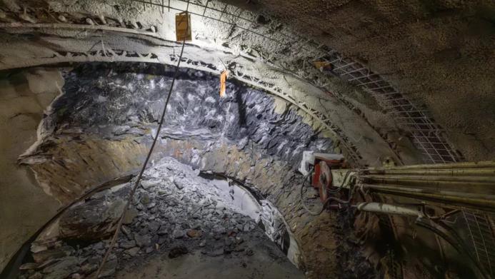 Inside an under construction tunnel 