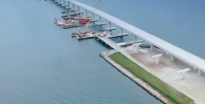 The NASA Causeway Bridge under construction