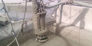 A dewatering pump in a slurry pit