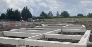 Concrete foundation beams 