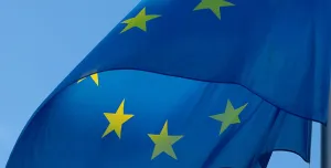 Close up, abstract image of the European flag