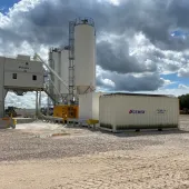 A concrete batching plant