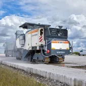 A cold milling machine in operation