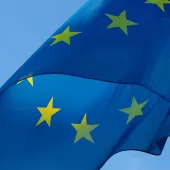 Close up, abstract image of the European flag