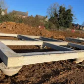 Pre-cast concrete foundations by RBL at a new housing development in Kettering