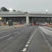 The Cockrow green bridge structure was installed in January, and, below, a visualisation of how it will look in the future