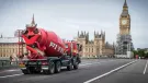 Ready Mix Specialists truck mixer crossing Westminster Bridge